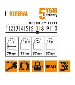 Замок навесной Horst 70мм (HR-B1-70E)