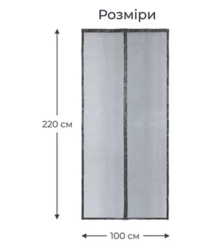 Москітна сітка ProShield King Kong для дверей, на магнітах, антикішка, 100х220 см, сіра