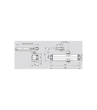 Дверной доводчик DORMA TS Compact с фиксирующей рычажной тягой, Белый (67010211)