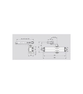 Дверний доводчик DORMA TS Compact зі стандартною тягою, Білий (67010111)