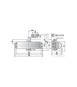 Дверний доводчик DORMA TS 77 EN3 зі стандартною тягою, Коричневий (76050103)