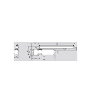 Дверний доводчик DORMA TS 90 Impulse EN3/4 із ковзною шиною, Білий (10200411)