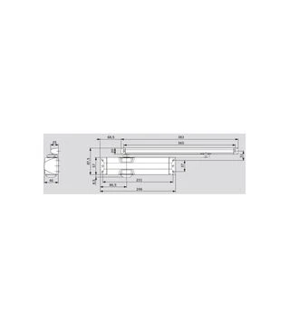 Дверний доводчик DORMA TS 90 Impulse EN3/4 із ковзною шиною, Сріблястий (10200401)