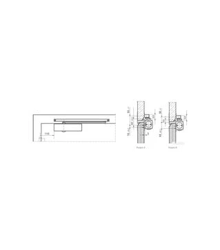 Дверний доводчик GEZE TS 3000 V BC із ковзною шиною, Сріблястий (TS3000 109326+68221)