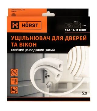 Уплотнитель самоклеящийся MVM D-профиль, 14х12 мм, 6 м, Белый (DS-D 14x12 WHITE)