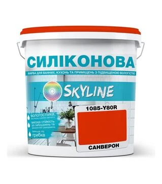 Фарба кольорова силіконова для вологих приміщень SkyLine 1085-Y80R Санверон, 3 л