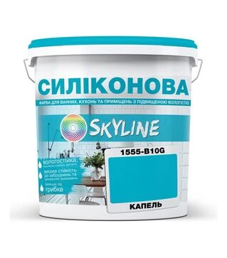 Краска цветная силиконовая для влажных помещений SkyLine 1555-B10G Капель, 3 л
