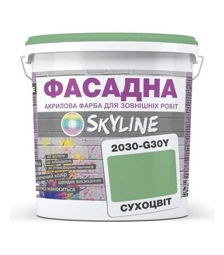 Краска цветная акрил-латексная фасадная SkyLine 2030-G30Y Сухоцвет, 3 л