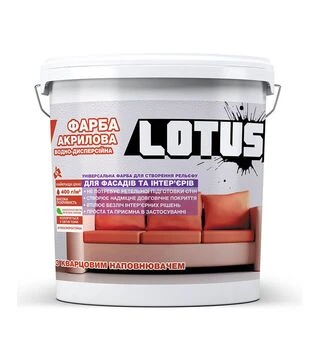 Краска структурная декоративная рельефная акриловая Lotus Белый, 4,5 кг