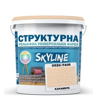 Краска цветная структурная SkyLine 0520-Y40R Карамель, 8 кг