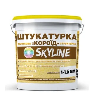 Штукатурка акриловая Короед Skyline, зерно 1-1,5 мм, 15 кг