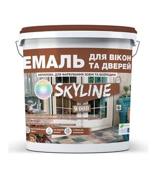Емаль акрилова SkyLine Wood для вікон та дверей Біла, 10 л