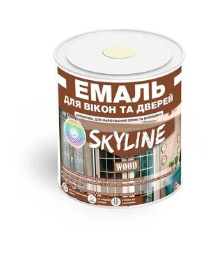 Емаль акрилова SkyLine Wood для вікон та дверей RAL 1015 Слонова кістка, 0,75 л