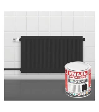 Эмаль акриловая термостойкая SkyLine для радиаторов RAL 9004 Черная Глянцевая, 0,4 л