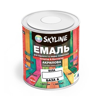 Эмаль акриловая SkyLine для пола Белая, 0,75 л