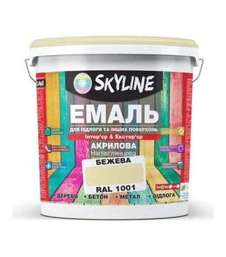 Эмаль акриловая SkyLine для пола RAL 1001 Бежевая, 3 л