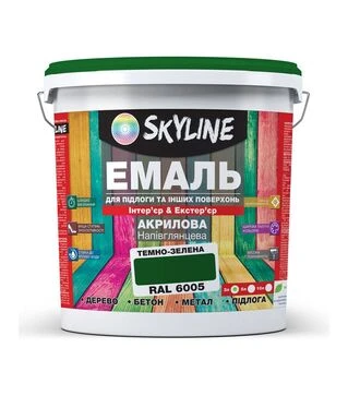 Емаль акрилова SkyLine для підлоги RAL 6005 Зелена, 3 л