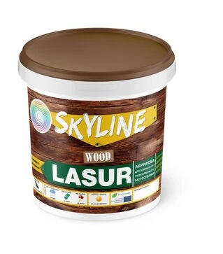 Лазур акрилова декоративно-захисна SkyLine LASUR Wood для обробки дерева Безбарвна, 0,4 л
