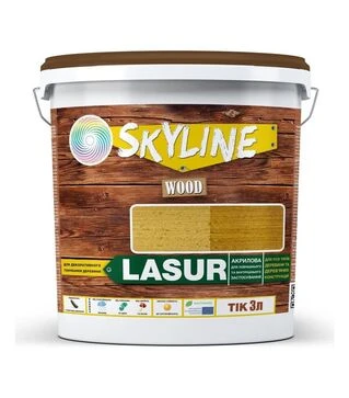 Лазур акрилова декоративно-захисна SkyLine LASUR Wood для обробки дерева Тик, 3 л
