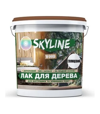 Лак акриловий SkyLine Wood для дерева Безбарвний Глянцевий, 3 л