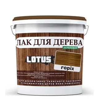 Лак кольоровий акриловий Lotus для дерева Горіх Глянцевий, 3 л