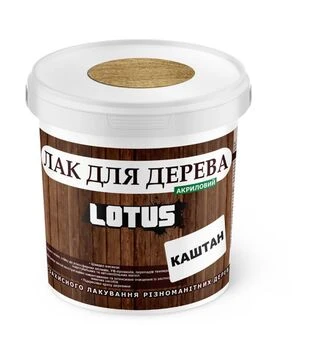 Лак цветной акриловый Lotus для дерева Каштан Глянцевый, 0,5 л