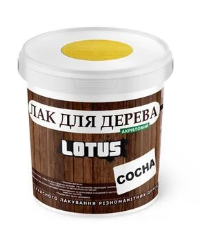 Лак цветной акриловый Lotus для дерева Сосна Глянцевый, 0,5 л