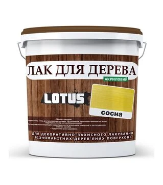 Лак кольоровий акриловий Lotus для дерева Сосна Глянцевий, 1 л
