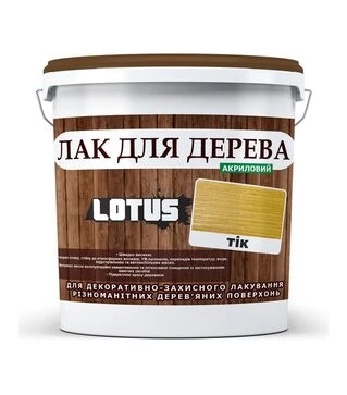 Лак кольоровий акриловий Lotus для дерева Тик Глянцевий, 5 л