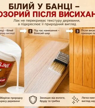 Лак акриловый SkyLine для сауны Прозрачный Полуматовый, 0,75 л