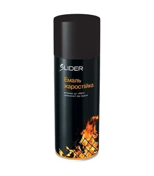 Емаль жаростійка SLIDER color, Чорний, 400 мл