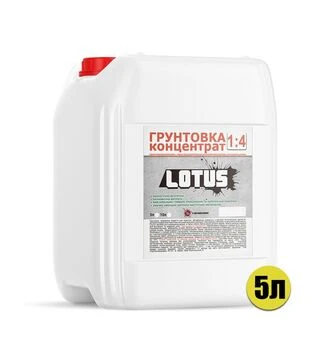Грунтовка акриловая укрепляющая Lotus Белая, 5 л (Концентрат, 1:4)