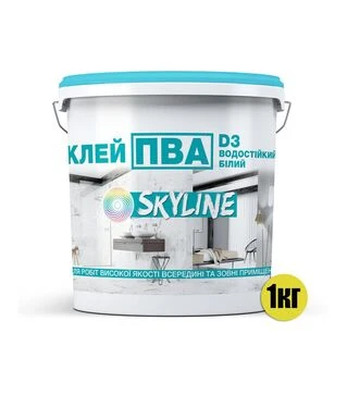 Клей ПВА міцний універсальний водостійкий D3 SkyLine, 1 кг