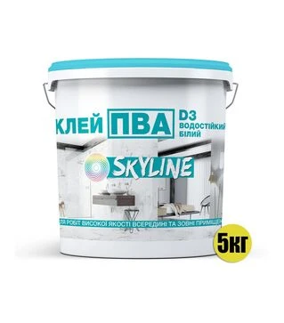 Клей ПВА міцний універсальний водостійкий D3 SkyLine, 5 кг