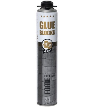 Клей-піна поліуретанова професійна Fome Flex Glue Blocks, для будівельних робіт, Чорний, 750 мл