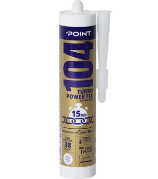 Клей-герметик гібридний еластичний Point 104, для будівельних робіт, Білий, 290 мл