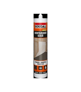 Клей монтажный каучуковый Soudal 48А универсальный, Бежевый, 280 мл