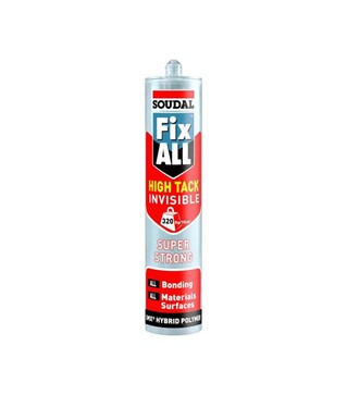 Клей-герметик гібридний суперпотужний Soudal Fix All HT Invisible універсальний, Прозорий, 290 мл