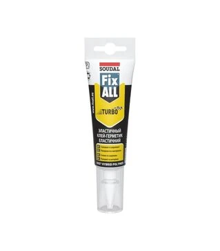 Клей-герметик гибридный сверхбыстрый Soudal Fix All Turbo универсальный, Белый, 125 мл