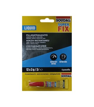 Клей секундний ціанакрилатний надшвидкий Soudal Cyanofix 84A універсальний, 3 г