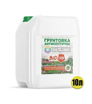 Грунтовка антисептическая противогрибковая SkyLine Биостоп для защиты от грибка и плесени Бесцветная, 10 л