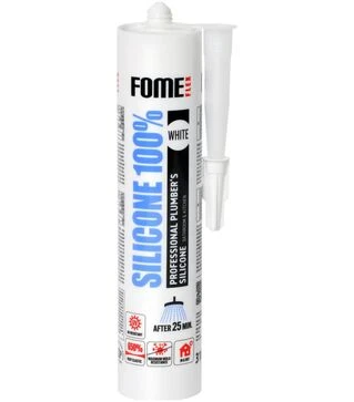 Герметик силіконовий вологостійкий Fome Flex 100% Silicone, Білий, 310 мл