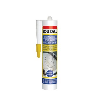 Герметик силіконовий нейтральний санітарний Soudal, Білий, 280 мл