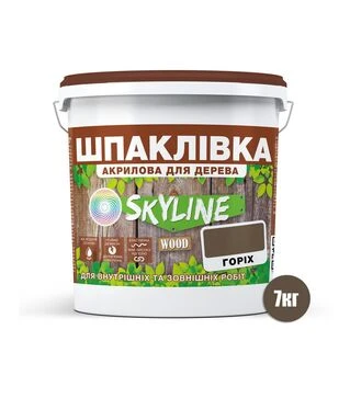 Шпаклівка акрилова SkyLine Wood для дерева Горіх, 7 кг