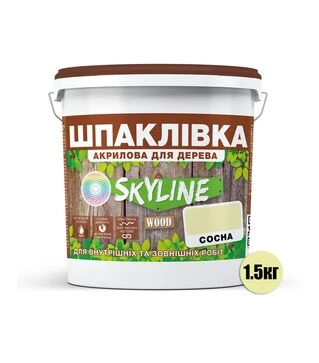 Шпаклевка акриловая SkyLine Wood для дерева Сосна, 1,5 кг