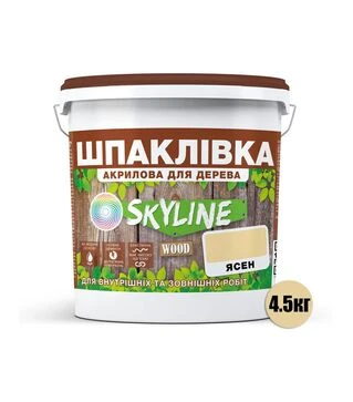 Шпаклевка акриловая SkyLine Wood для дерева Ясень, 4,5 кг