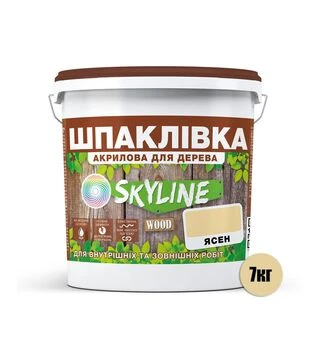 Шпаклевка акриловая SkyLine Wood для дерева Ясень, 7 кг