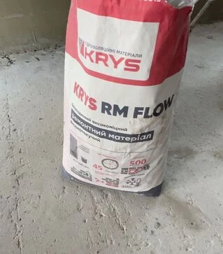 Ремонтная смесь цементная высокотекучая KRYS RM Flow для заполнения пустот и швов, 25 кг