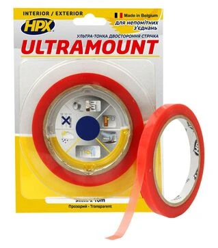 Лента двусторонняя ULTRA MOUNT, 9 мм Прозрачная, 10 м