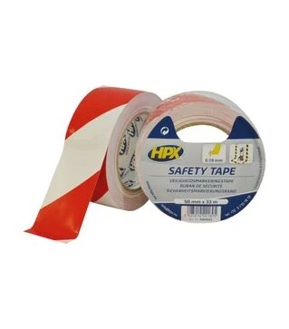 Стрічка для маркування Safety Tape, 50 мм Біло-червона, 33 м